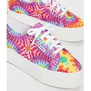 NEW Superga 2790 Tie Dye Platform Sneakers.